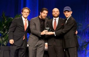 Fayettechill of Fayetteville, an outdoor apparel company, receives the award for Business of the Year in Category I.