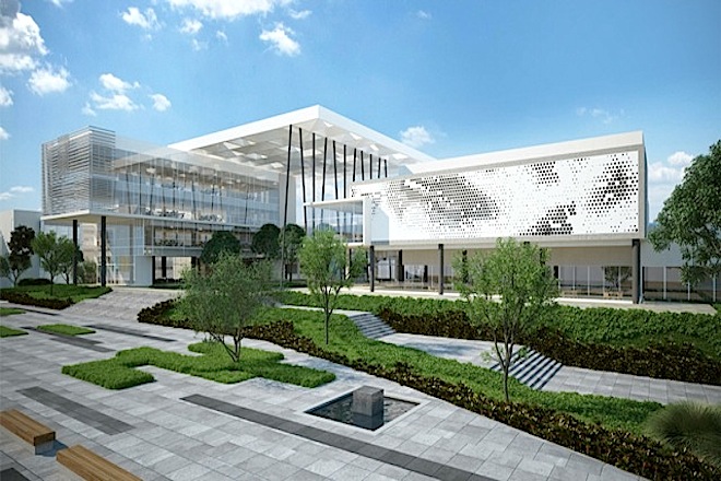 Pictured is an artist's rendering of the proposed Arkansas State University campus in&nbsp;Queretaro, Mexico, which is slated to open for classes in fall 2015.