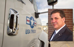 USA Truck CEO John Simone, an experienced turnaround artist, put together a 27-point plan that has helped the Van Buren company&rsquo;s stock price almost triple in the past year. (Photos by Kat Wilson)
