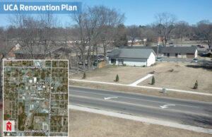 UCA wants to build a mixed-use building at this site on Donaghey Avenue near Bruce Street.