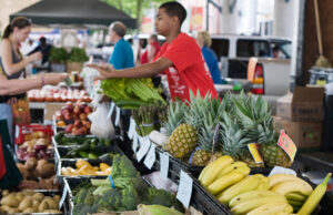 Produce is always big at farmers markets, but meat and dairy products are increasingly being offered as well. (Photo by C. Waynette Traub)