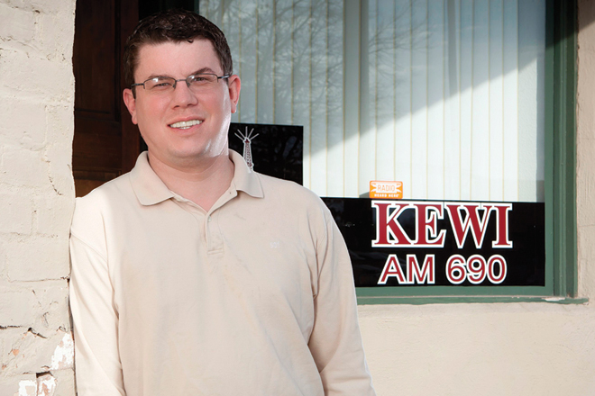 &ldquo;We tried to work everything out,&rdquo; said Grant Merrill, who purchased KEWI-AM in 2011. In February, he left the station, and it was silenced. (Photo by Michael Pirnique)
