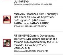 A screenshot of the #arwx app from Conway's Luke Irvin.