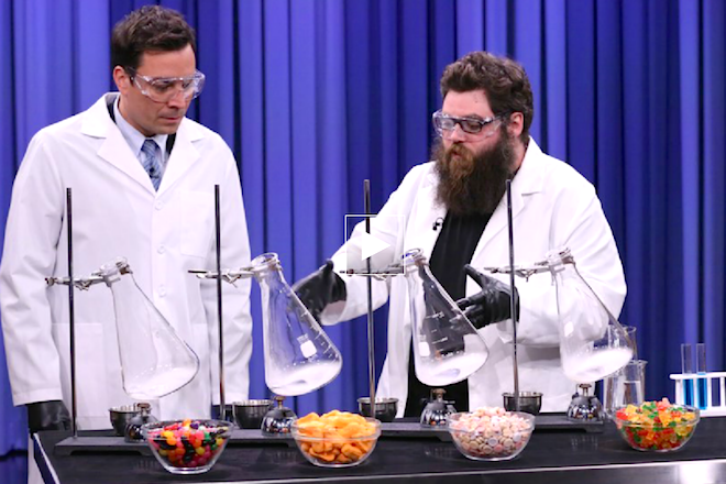 Kevin Delaney, right, and "Tonight Show" host Jimmy Fallon.