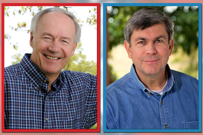 Asa Hutchinson, left, and Mike Ross.