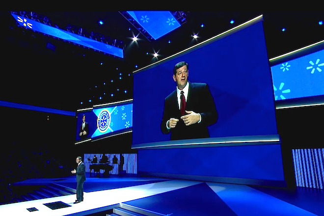 Bill Simon, speaking at Friday's Wal-Mart annual meeting in Fayetteville.