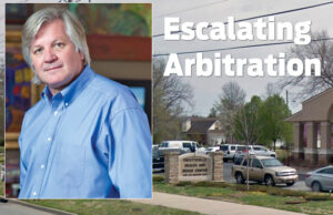 Attorney David Couch of Little Rock said the number of lawsuits forced into arbitration is on the rise. | (Photo of Couch by Jason Burt; Fayetteville Health and Rehab Center courtesy Google Street View)