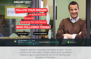 This photo shows the newly launched DreamItDoItArkansas.com. The site is meant to provide first-time entrepreneurs with help navigating the process and requirements of opening a business in Arkansas.