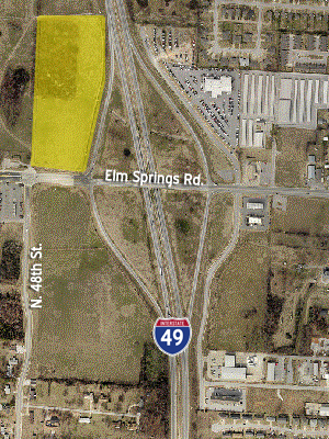 Construction of Hall Crossing is taking place near what will be a new Walmart Supercenter at the intersection of Elm Springs Road and Interstate 49 (formerly I-540).