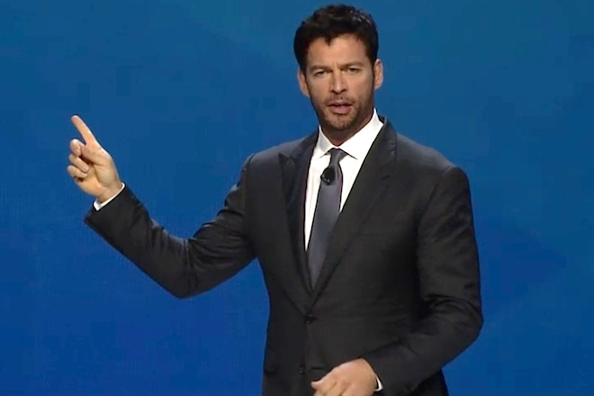 Musician and actor Harry Connick Jr. hosted Friday's annual meeting.