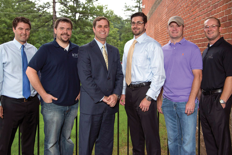 The investment club started trading in 2011. Some of its central Arkansas members include, from left, Vernon Scott, Scott Schuldt, Daniel Robinson, Lee Welfel, Dr. Cole Brucker and Matt Black. | (Photo by Jason Burt)