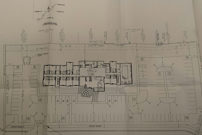 BH University Development LLC has filed applications with the Little Rock Planning Commission to redevelop the 4.92 acres into a four-lot subdivision, including 2.38 acres for a 5-story, 110-room hotel.