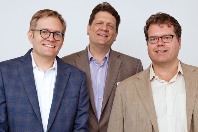 Chris, left, Jay and Ross Cranford have formed Cranford Co., a new advertising agency to be located in downtown Little Rock. | (Photo by Wil Chandler)