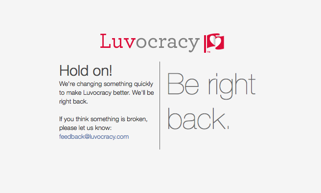 Luvocracy's website today. The firm is being purchased by @WalmartLabs.
