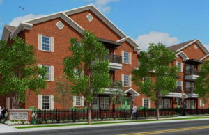 This artist's rendering shows the proposed South Village Apartments at Quapaw in downtown Little Rock. Construction started recently on the apartment complex at 1301 Louisiana St.