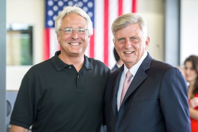 Maverick USA Inc. founder&nbsp;Steve Williams, left, and Gov. Mike Beebe.