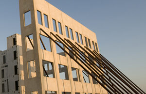 An example of concrete tilt wall construction, the process currently being used to build a new warehouse in Bentonville.