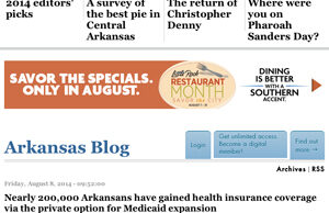 A screen-capture of Arkansas Times' Arkansas Blog.
