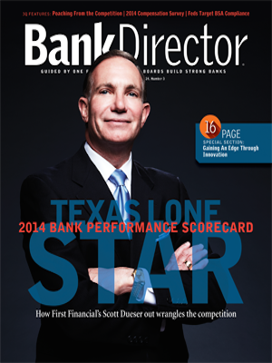 Bank of the Ozarks Inc. of Little Rock and Home BancShares Inc. of Conway&nbsp;were recognized among the top performers in Bank Director magazine's 2014 Bank Performance Scorecard.
