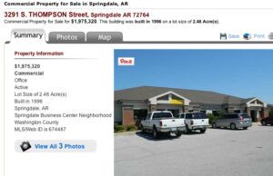 This screenshot from Weichert.com shows an asking price of $1,975,320 for the Springdale Business Center.