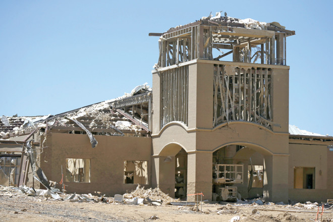 The Vilonia School District is rebuilding its nearly $13 million school after the 95,000-SF building was destroyed by a tornado that struck Faulkner County in April.  The new school is expected to see its first students in the fall of 2015. | (Photo by Jason Burt)