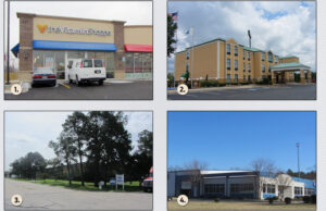 1.) Vitamin Shoppe at 4300 McCain Blvd. in North Little Rock; 2.) Comfort Suites at 14322 Frontier Drive in Maumelle; 3.) Central Terminal warehouse at 1601 Gregory St. in North Little Rock; and 4.) St. Jude Packaging facility at 5510 W. 65th St. in Little Rock | (Photos courtesy Pulaski County Assessor)