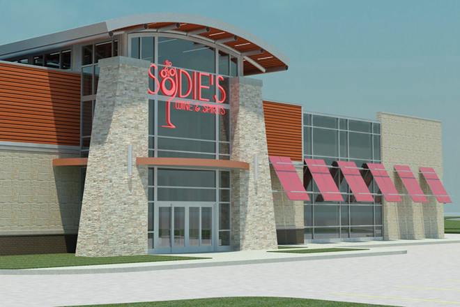 An artist’s rendering of the new Sodie’s Wines & Spirits in Fort Smith.