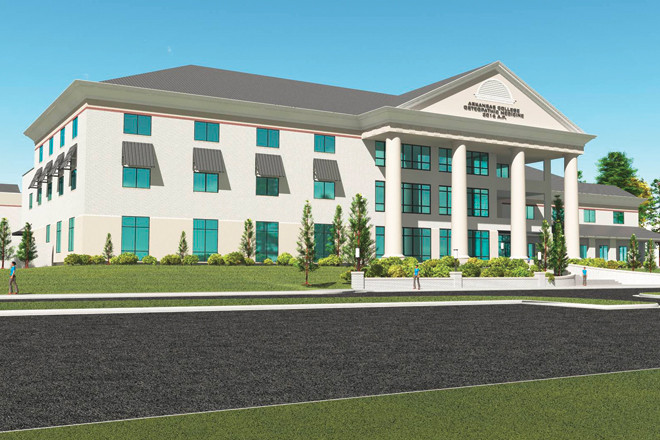 An artist’s rendering of the planned Arkansas College of Osteopathic Medicine in Fort Smith. The school has more than $100 million in assets and expects to have 150 students in each class year.