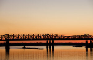 The Interstate 55 bridge, commonly referred to by locals as either the Memphis-Arkansas Bridge or simply the "old" bridge, is one of only two Mississippi River crossings within 75 miles of the Memphis area.