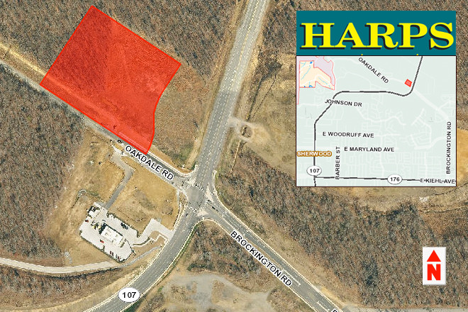 Harps Food Stores will build a new grocery store near the intersection of State Highway 107 and Oakdale Road in Sherwood. | (Image courtesy PAGIS)