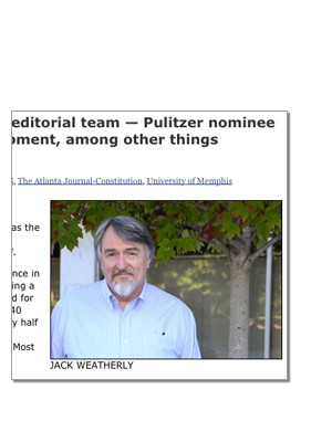 A screencapture from MSBusiness.com announcing Jack Weatherly's hire.