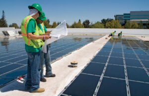 Thin film solar panels on a Walmart store in Mountain View, California. | (Photo provided)