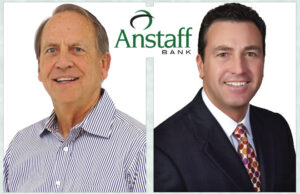 From left: Steve Stafford, Anstaff Bank CEO and Chairman of the Board; Brad King, President