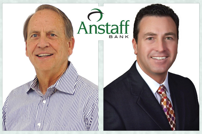 From left: Steve Stafford, Anstaff Bank CEO and Chairman of the Board; Brad King, President
