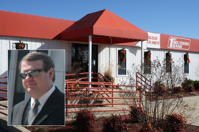 Kevin Lewis (inset) was convicted of defrauding First Southern Bank of Batesville out of $23.3 million.