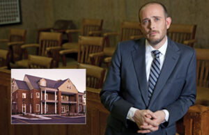 Attorney Joel Hargis said the Methenys wanted to pay the bill for their son’s care at Neurological Rehabilitation Living Center (inset), but couldn’t because they didn’t have access to the money in his trust. | (Photo by Michael Pirnique)