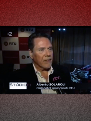 A still taken from video showing Alberto Solaroli on Slovak National Television in 2012.