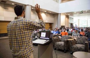 Jordan Carlisle leads a session of Barcamp Little Rock 2014 at UALR. Barcamp is one of many tech resources now available in central Arkansas that is helping to boost the state's tech profile.