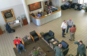 The former Central Flying Service lobby now bears the TAC Air touch. Plans are in the works to renovate the executive terminal.&nbsp;