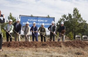 Officials from Saline Memorial and the city of Bryant break ground on a new medical campus off Highway 5.