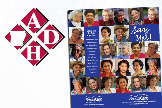An Arkansas Department of Health brochure promoting BreastCare.