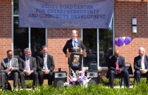 Scott Ford speaks at Arkansas Baptist College in Little Rock.