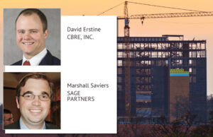 Hunt Tower, under construction in west Rogers, is contributing to a surge in new office space.