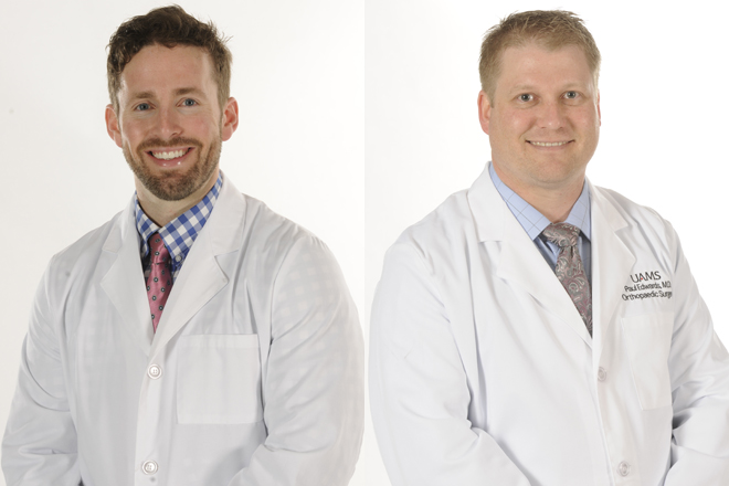 Robert Martin and Paul Edwards of the Department of Orthopaedics in the UAMS College of Medicine.