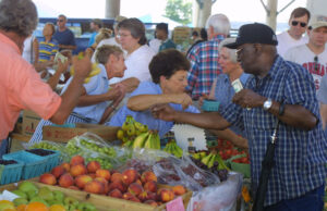 The Farmers Market at the Little Rock River Market pavilion.