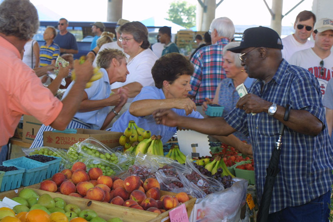 The Farmers Market at the Little Rock River Market pavilion.