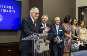 Former Ouachita Baptist University president, Dr. Ben M. Elrod, speaks at the dedication of the&nbsp;new Ben M. Elrod Center for Family and Community.