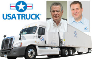 Tom Glaser (left) took over as President and CEO of USA Truck after John Simone (right) stepped down after being diagnosed with cancer.