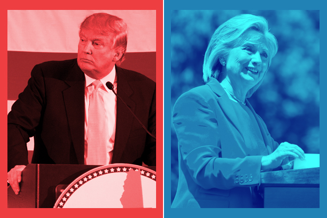 Donald Trump by Andrew Cline | Hillary Clinton by a katz / Shutterstock.com