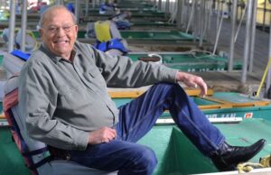 Jim Gaston in one of the many boats at his Gaston's White River Resort in Lakeview.